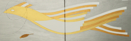 HOUOU 6   820mm*273mm   P6*2   2024 acrylic on canvas, wood