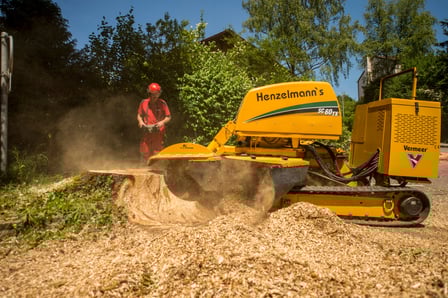 Wurzelstockfräse, Baumpflege Baumschnitt Pflanzung Strunkfräse Stockfräse Holzhacker Henzelmann