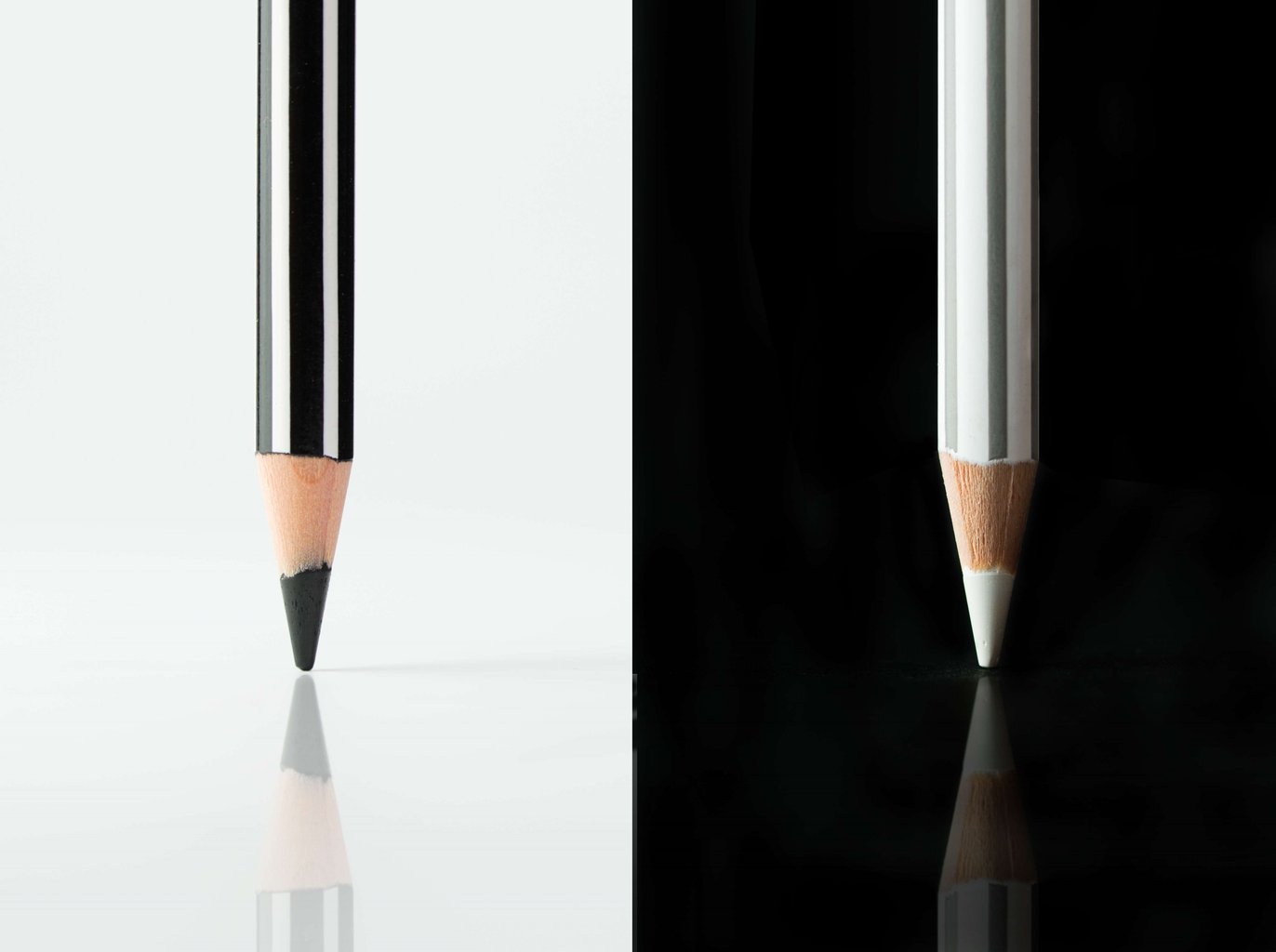 Ein schwarzer und ein weißer Stift