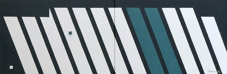 SKY LIGHT  5   820mm*273mm (410mm*273mm each)  P6*2   2022  acrylic on canvas, wood