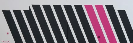 SKY LIGHT  6   820mm*273mm (410mm*273mm each)  P6*2   2022  acrylic on canvas, wood