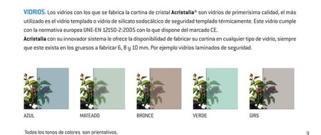 Tipos de vidrio para cortinas de cristal