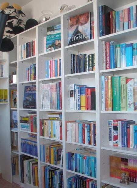 ... neue Bücherregale in weiß mussten natürlich auch her (Neckermann - Necky-schmal-Regale) :o)