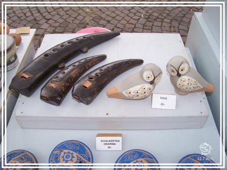 Keramikwerkstatt "Ton und Töne" Musikinstrumente aus Ton, Okarinas, Gemshornhokarinas