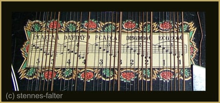 Notation einer 7-chörigen 6-Akkord-Violin-Zither