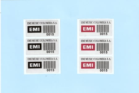 Etiqueta MV, monocromatica y bicromatica