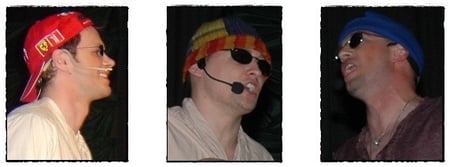 Sibylles Söhne v.l.: Mark Kurz als Markus, Sven Neuffer als Antonius und Jürgen Wolpert als Fabius