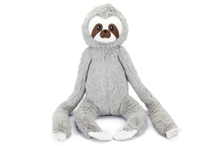 Hundespielzeug Faultier Pluesch grau weich