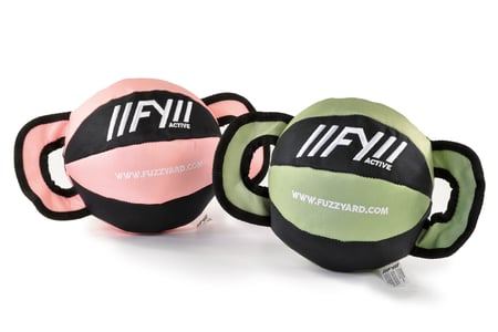 robustes Hundespielzeug Ball apportieren schwimmend grün rosa schwarz