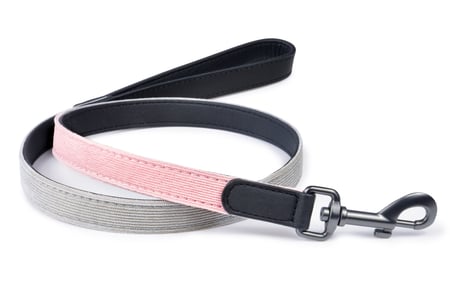 Hundeleine Milano Rosé Grau schick Cord Leder 51DN