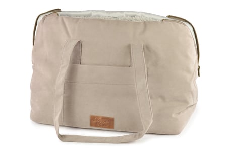 Hundetasche Hundetragetasche beige Plüsch weich