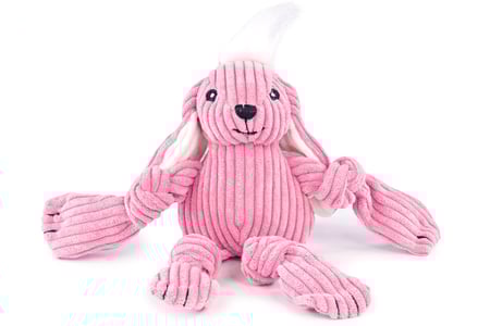 Hundespielzeug Häschen Kaninchen Hase rosa Knottie HuggleHounds