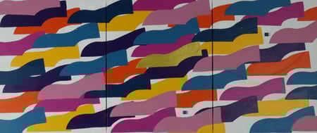 Happy revolving lantern  3    954mm×410mm　 F6*3   Acrylic, wood   2019