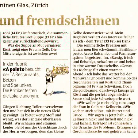 2016 Tagesanzeiger ..Geniessen und fremdschämen..