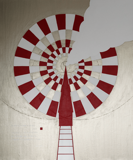 DIMENSIONAL WARP RAIL ROAD  2   606mm*727mm   F20   2023  acrylic on canvas, wood