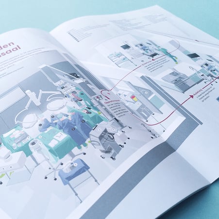 Doppelseitige Illustration im Magazin © Michael Stünzi