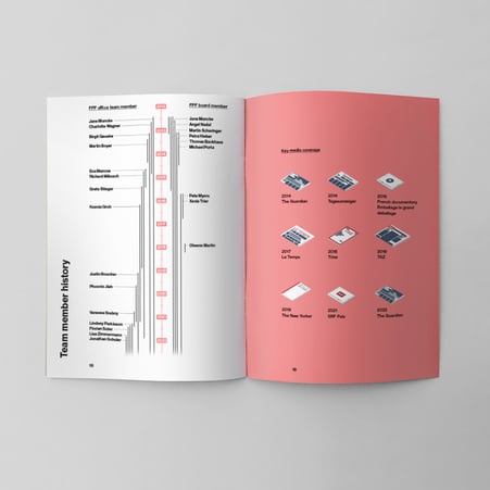 Broschüre mit Timeline und Illustration © Michael Stünzi