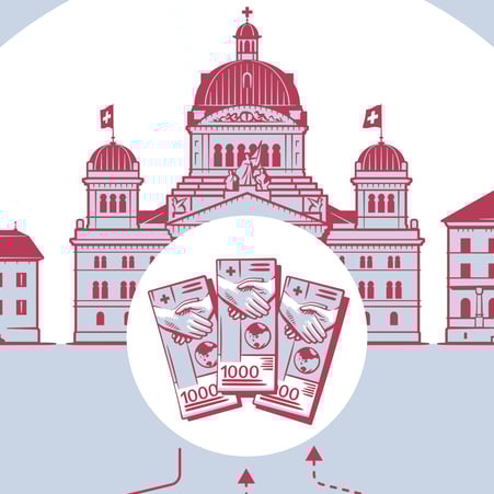 Ausschnitt aus der Infografik: Bundeshaus mit Gelt © Michael Stünzi