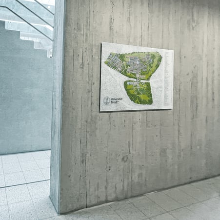 Die Arealvisualisierung vor Ort als Teil der Signaletik © Michael Stünzi