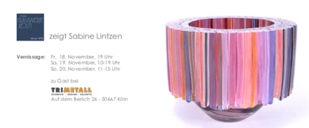 Sabine Lintzen CCAA Studioglas glaskunst glasgalerie glassart blownglass handblown kunsthandwerk unikat collect köln cologne angewandt kunst sammlung ausstellung trimetall paperweight briefbeschwerer exhibition verresoufflé galerieduverre interiordesign 