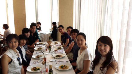 Welliesの博士課程、大学院、アメリカをテーマにしたランチ会にて（左から二番目）