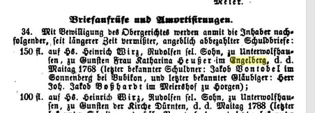 In einem alten amtlichen Aufruf erwähnt: Engelberg-Bewohnerin Katharina Heusser im Jahr 1768.