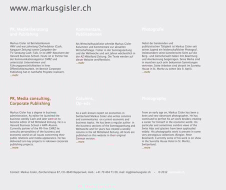 ...und auf seiner eigenen Homepage, die von den "Obersee Nachrichten" offenbar nicht gefunden wurde.