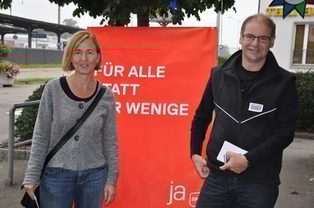 Nationalratskandidaten Susanne Schaffner-Hess und Urs Huber