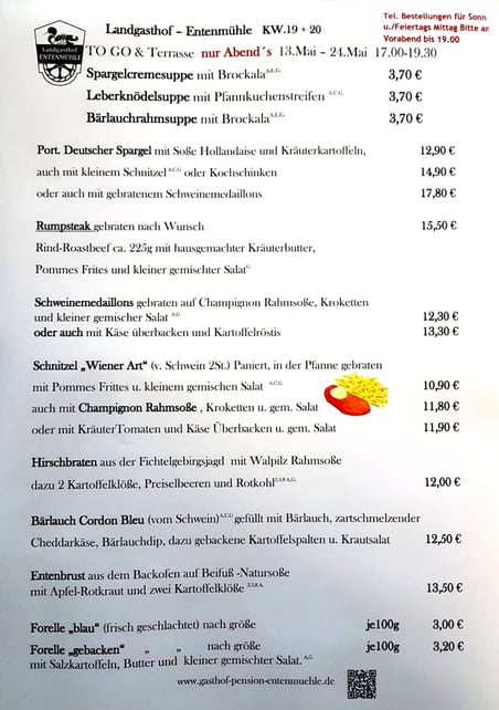 Nur Abend     Speisekarte KW 19   Do. 13.05.2021 bis So. 16.05.2021  Speisekarte KW 20   Do. 20.05.2021 bis Mo. 24.05.2021 