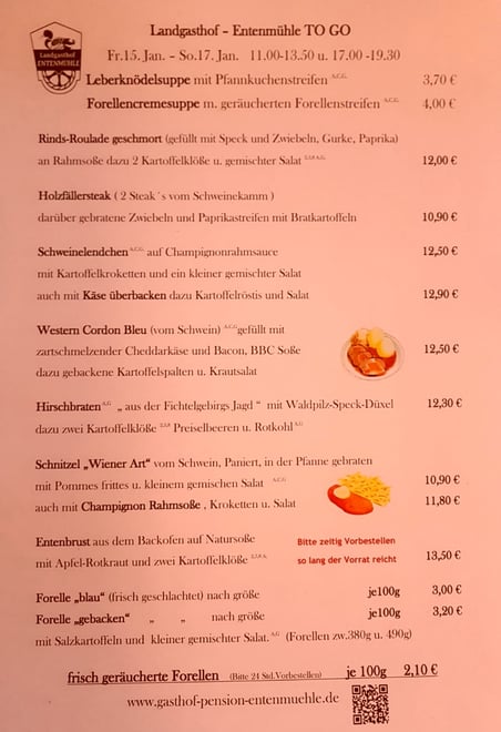 Speisekarte KW 2   Fr. 15.01.2021 bis So. 17.01.2021