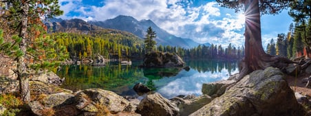 See Berge Sonne Wald The Lake