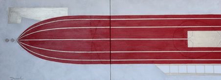 DREAM ZEPPELIN  3   910mm*333mm(455mm*333mm each)   P8*2   2023  acrylic on canvas, wood