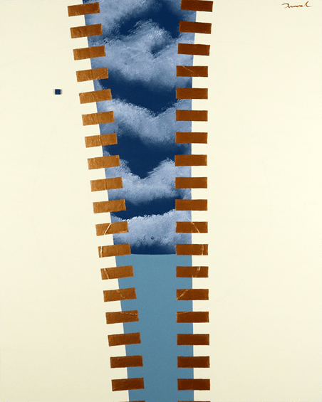 BLUE SKY IN THE FASTENER 1   652mm*803mm   F25   2021  acrylic on canvas, wood