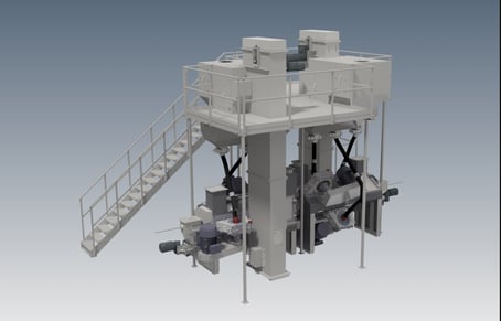 Wire and bar blasting machine frontside