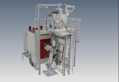 Oil and water jacket blasting system frontside