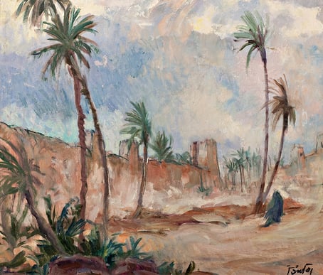 Henri Jean Pontoy - Vent de sable à Marrakech