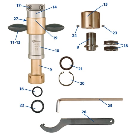 Druckluftmotore, Antriebe, Anbohrmotore, Anbohrmaschinen, Bohrmaschinen, Anbohrgerät, Anbohrständer, Perfekt 3, Gasleitungen anbohren, Wasserleitungen anbohren, Fräser, Zentrierbohrer, Lochfräser, Sägekranzfräser