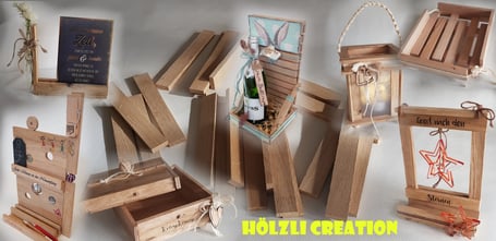 vielfältige Ideen mit geleimten Hölzli