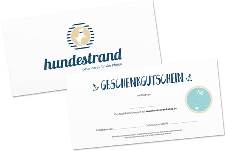 hundestrand Geschenkgutschein Hundeartikel Gutschein