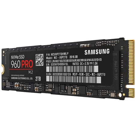 Samsung SSD 960 PRO M.2 PCIe NVMe 2 To disponible ici.