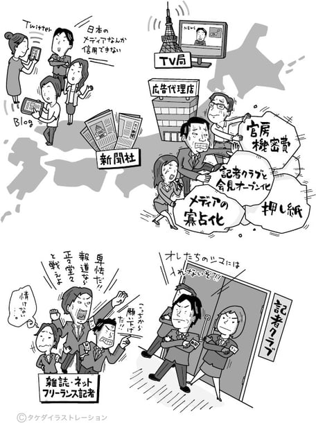拝啓、日本の大マスコミ様イラスト