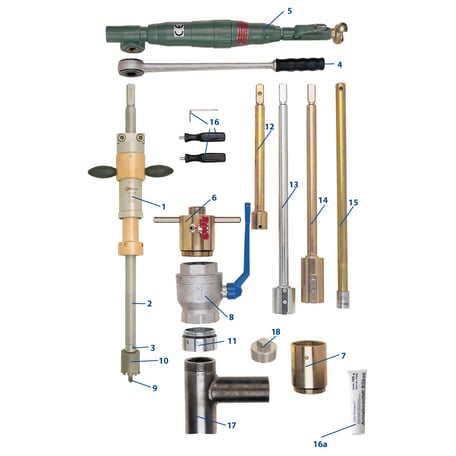 Druckluftmotore, Antriebe, Anbohrmotore, Anbohrmaschinen, Bohrmaschinen, Anbohrgeräte, Anbohrständer, Perfekt 3, Gasleitungen anbohren, Wasserleitungen anbohren, Fräser, Zentrierbohrer, Lochfräser, Sägekranzfräser