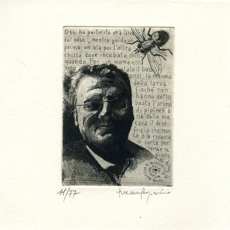 acquaforte originale di Luciano Ragozzino numerata e firmata - lastra 90x60 mm