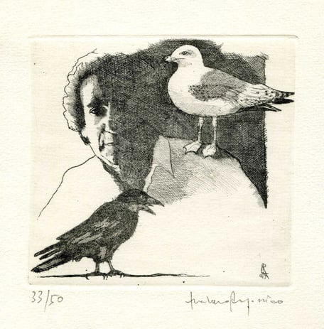 acquaforte originale di Luciano Ragozzino numerata e firmata - lastra 98x105 mm