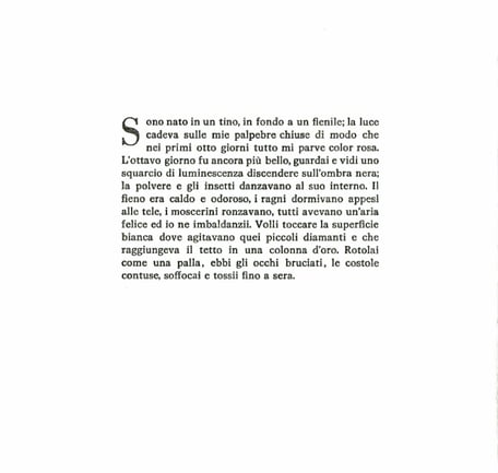 pagina di testo con stampa tipografica in nero