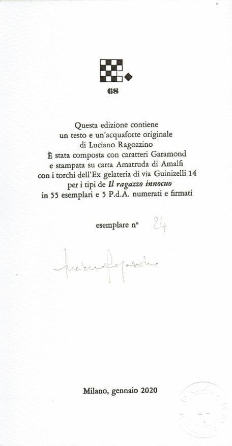 colophon numerato e firmato