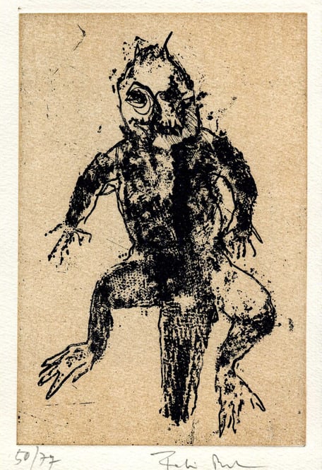 acquaforte originale di Fabio Pusterla numerata e firmata - lastra 175x115 mm