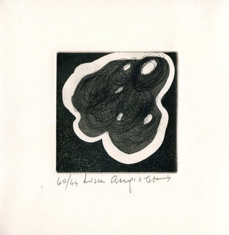 acquaforte originale dell'autrice numerata e firmata - lastra 80x80 mm