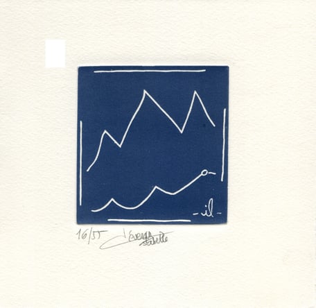 acquaforte originale dell'autore numerata e firmata - versione grigio-blu