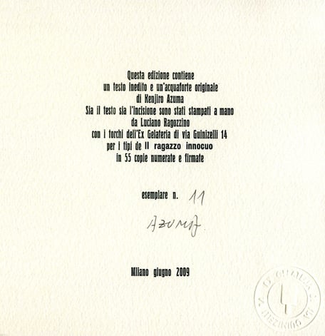 colophon numerato e firmato